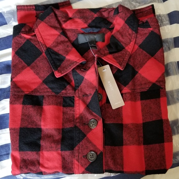 J. Crew Plaid Shirt-Jacket - Picture 1 of 4